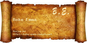Beke Emma névjegykártya