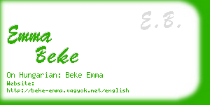 emma beke business card